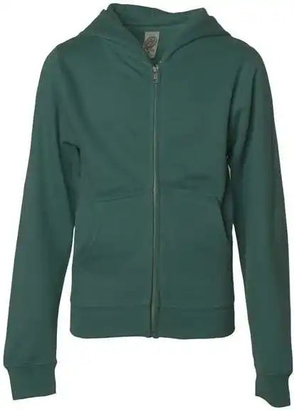 Independent Trading co Ss4001yz Youth Midweight Full-zip Hooded Sweatshirt - Alpine Green