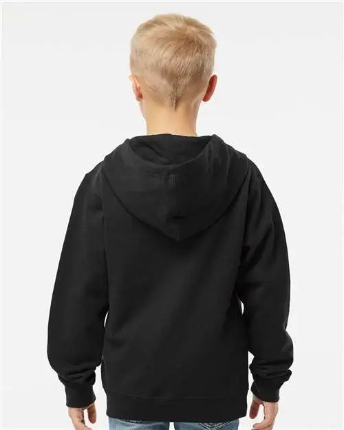 Independent Trading Co. Ss4001yz Youth Midweight Full-zip Hooded Sweatshirt - Black