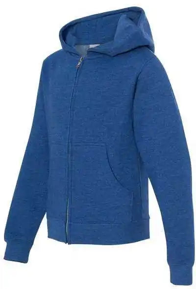 Independent Trading co Ss4001yz Youth Midweight Full Zip Hooded Sweatshirt Royal Heather