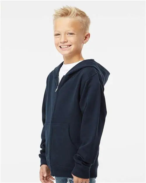 Independent Trading Co. Ss4001yz Youth Midweight Full-zip Hooded Sweatshirt - Navy