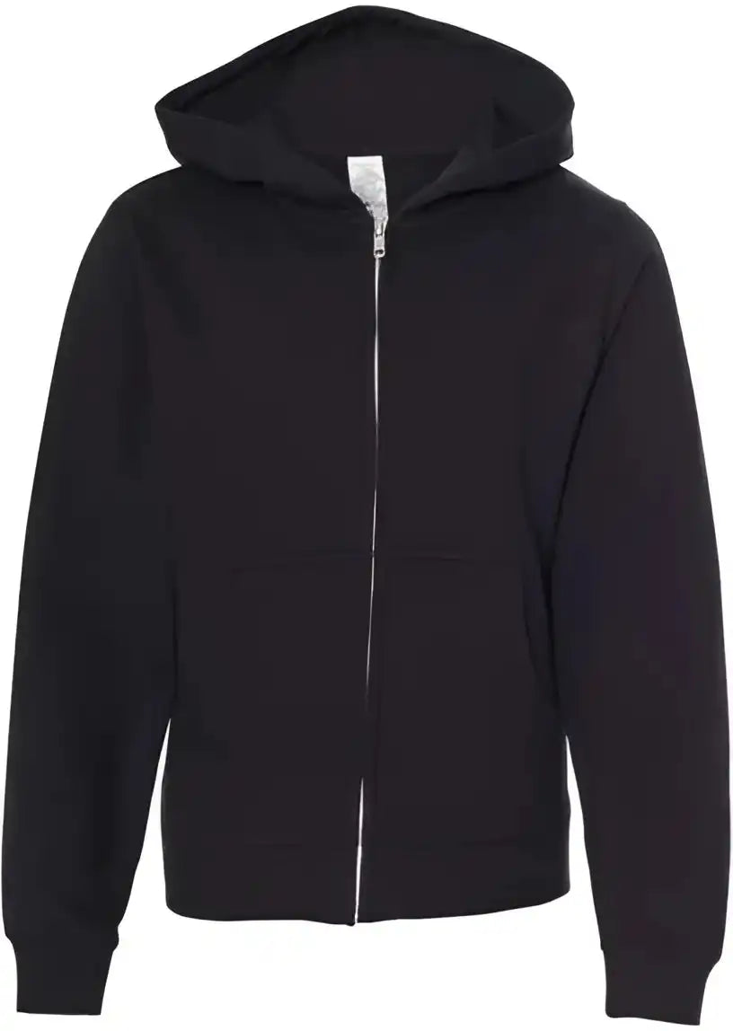 Independent Trading co Ss4001yz Youth Midweight Full-zip Hooded Sweatshirt - Black