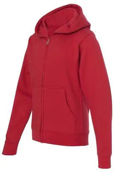 Independent Trading co Ss4001yz Youth Midweight Full Zip Hooded Sweatshirt Red