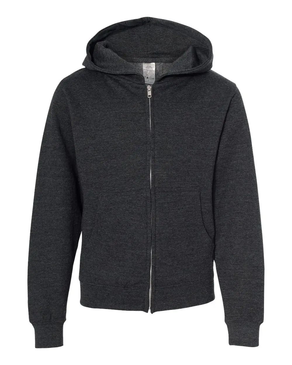 Independent Trading Co. Ss4001yz Youth Midweight Full-zip Hooded Sweatshirt - Charcoal Heather - Dark Gray / s