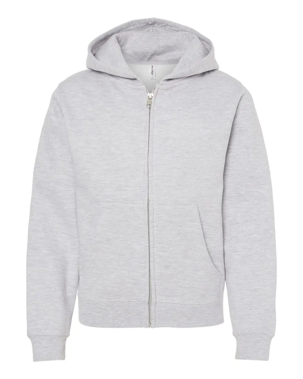 Independent Trading Co. Ss4001yz Youth Midweight Full-zip Hooded Sweatshirt - Grey Heather - Gray / s