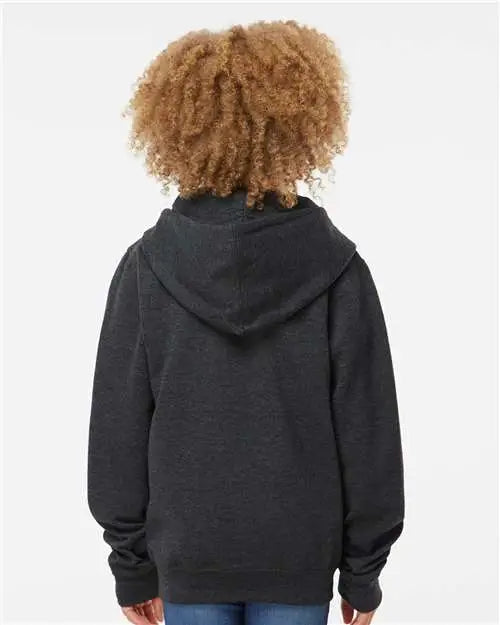 Independent Trading Co. Ss4001yz Youth Midweight Full-zip Hooded Sweatshirt - Charcoal Heather