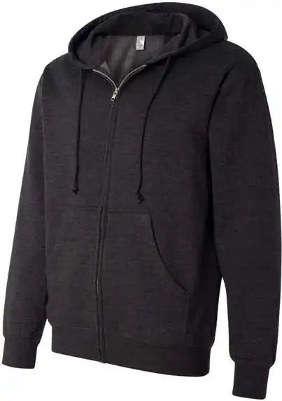 Independent Trading co Ss4500z Midweight Full-zip Hooded Sweatshirt - Charcoal Heather