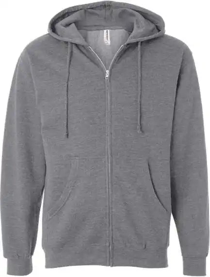 Independent Trading co Ss4500z Midweight Full-zip Hooded Sweatshirt - Gunmetal Heather