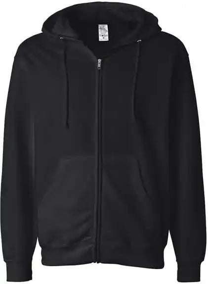 Independent Trading co Ss4500z Midweight Full-zip Hooded Sweatshirt - Black