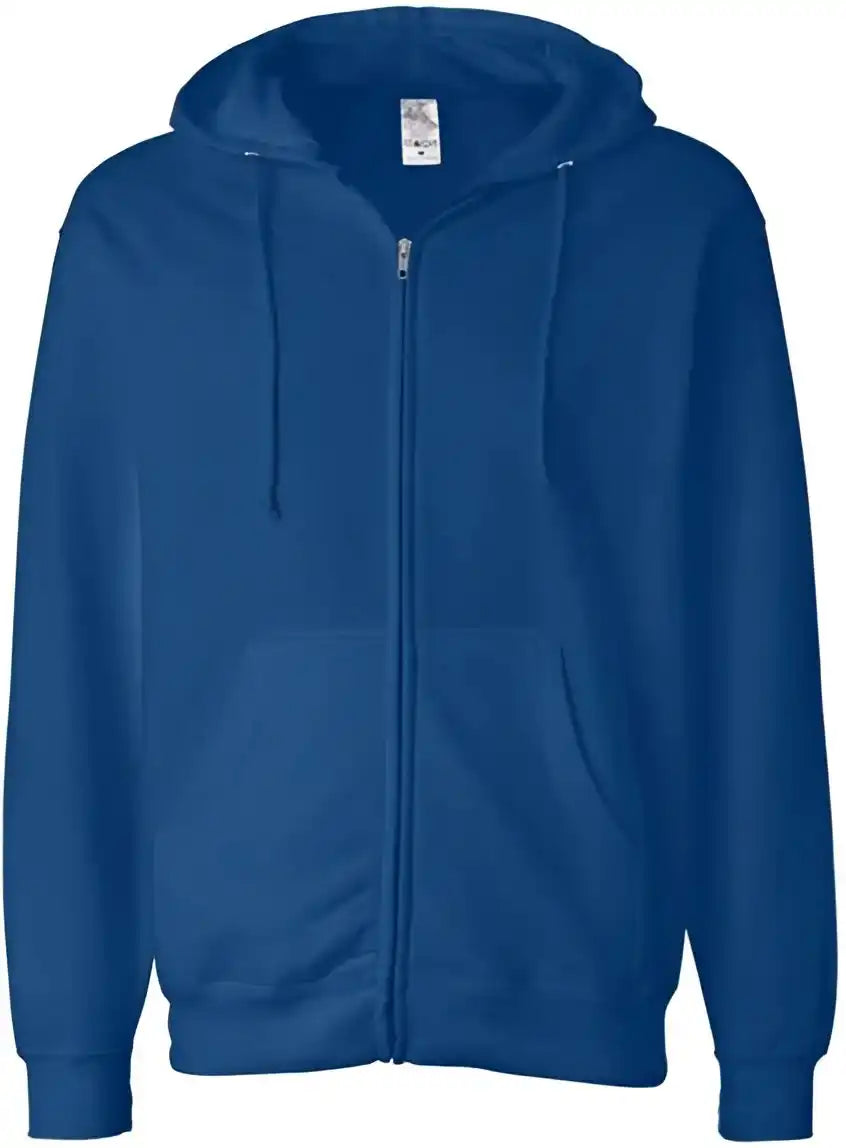 Independent Trading co Ss4500z Midweight Full Zip Hooded Sweatshirt Royal