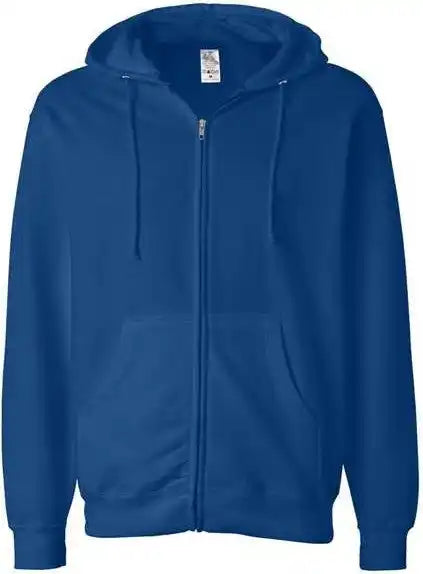 Independent Trading co Ss4500z Midweight Full-zip Hooded Sweatshirt - Royal