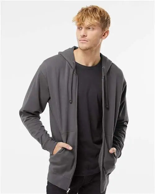 Independent Trading Co. Ss4500z Midweight Full-zip Hooded Sweatshirt - Charcoal