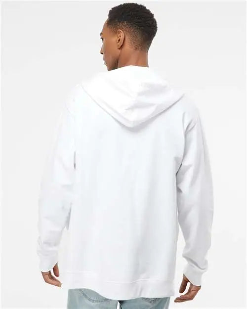 Independent Trading Co. Ss4500z Midweight Full-zip Hooded Sweatshirt - White