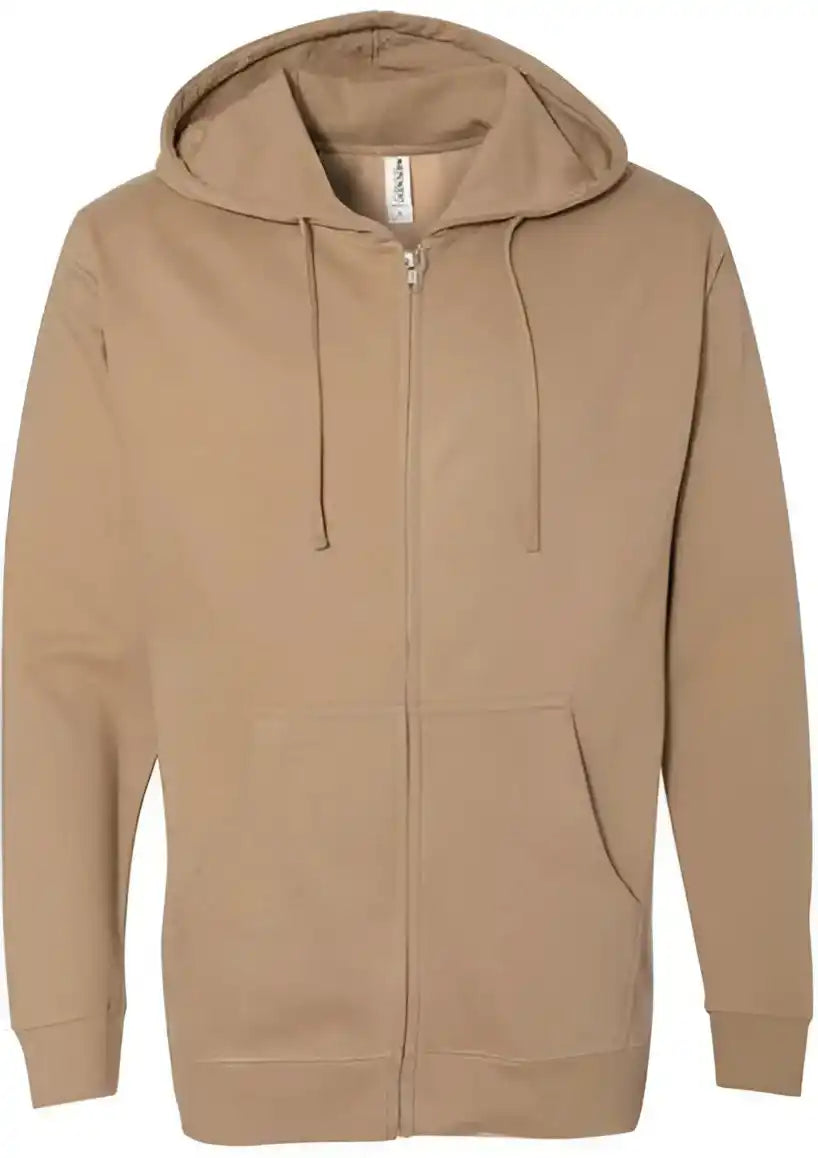 Independent Trading co Ss4500z Midweight Full Zip Hooded Sweatshirt Sandstone