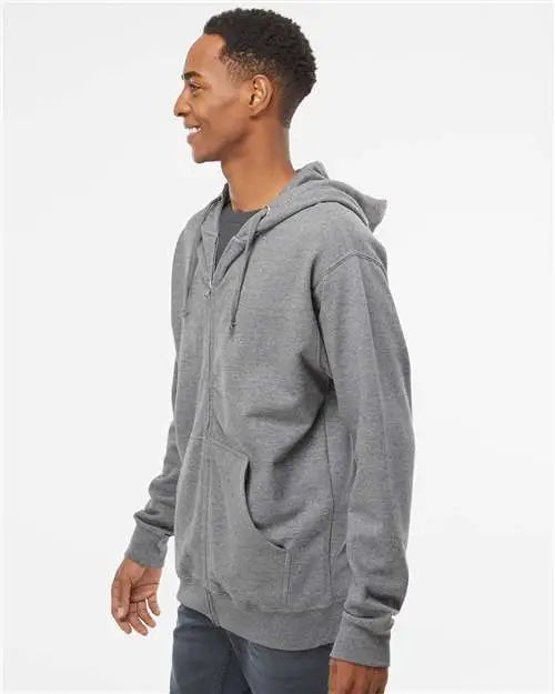 Independent Trading Co. Ss4500z Midweight Full-zip Hooded Sweatshirt - Gunmetal Heather