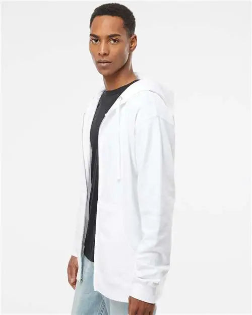 Independent Trading Co. Ss4500z Midweight Full-zip Hooded Sweatshirt - White