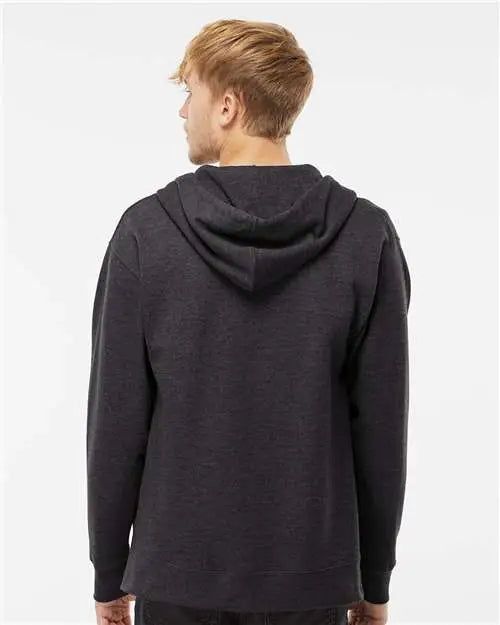 Independent Trading Co. Ss4500z Midweight Full-zip Hooded Sweatshirt - Charcoal Heather