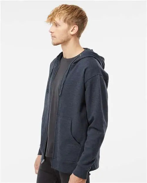 Independent Trading Co. Ss4500z Midweight Full-zip Hooded Sweatshirt - Classic Navy Heather