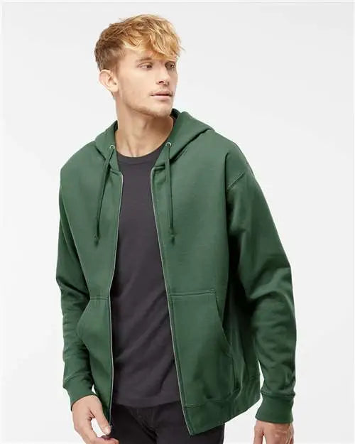 Independent Trading Co. Ss4500z Midweight Full-zip Hooded Sweatshirt - Alpine Green
