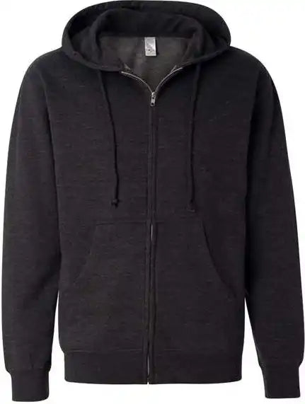Independent Trading co Ss4500z Midweight Full-zip Hooded Sweatshirt - Charcoal Heather
