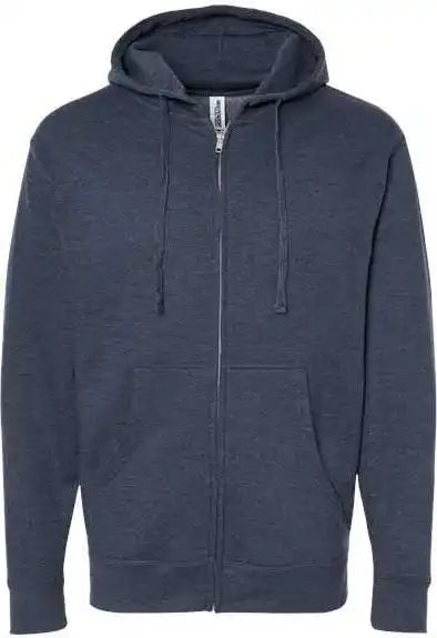Independent Trading co Ss4500z Midweight Full-zip Hooded Sweatshirt - Classic Navy Heather