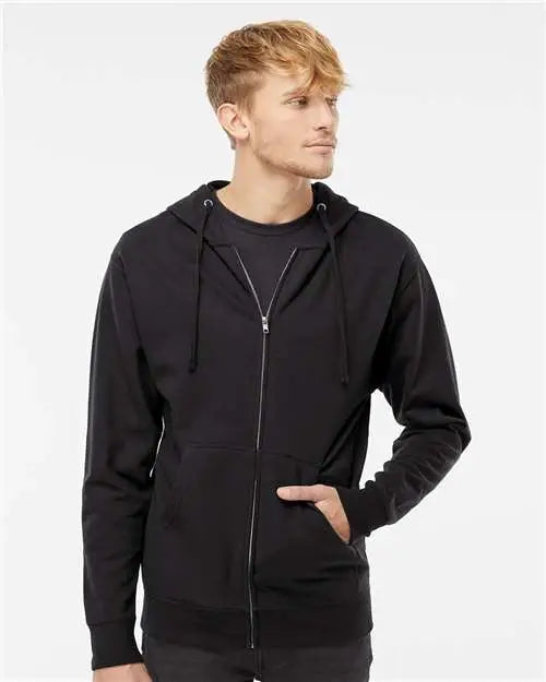 Independent Trading Co. Ss4500z Midweight Full-zip Hooded Sweatshirt - Black