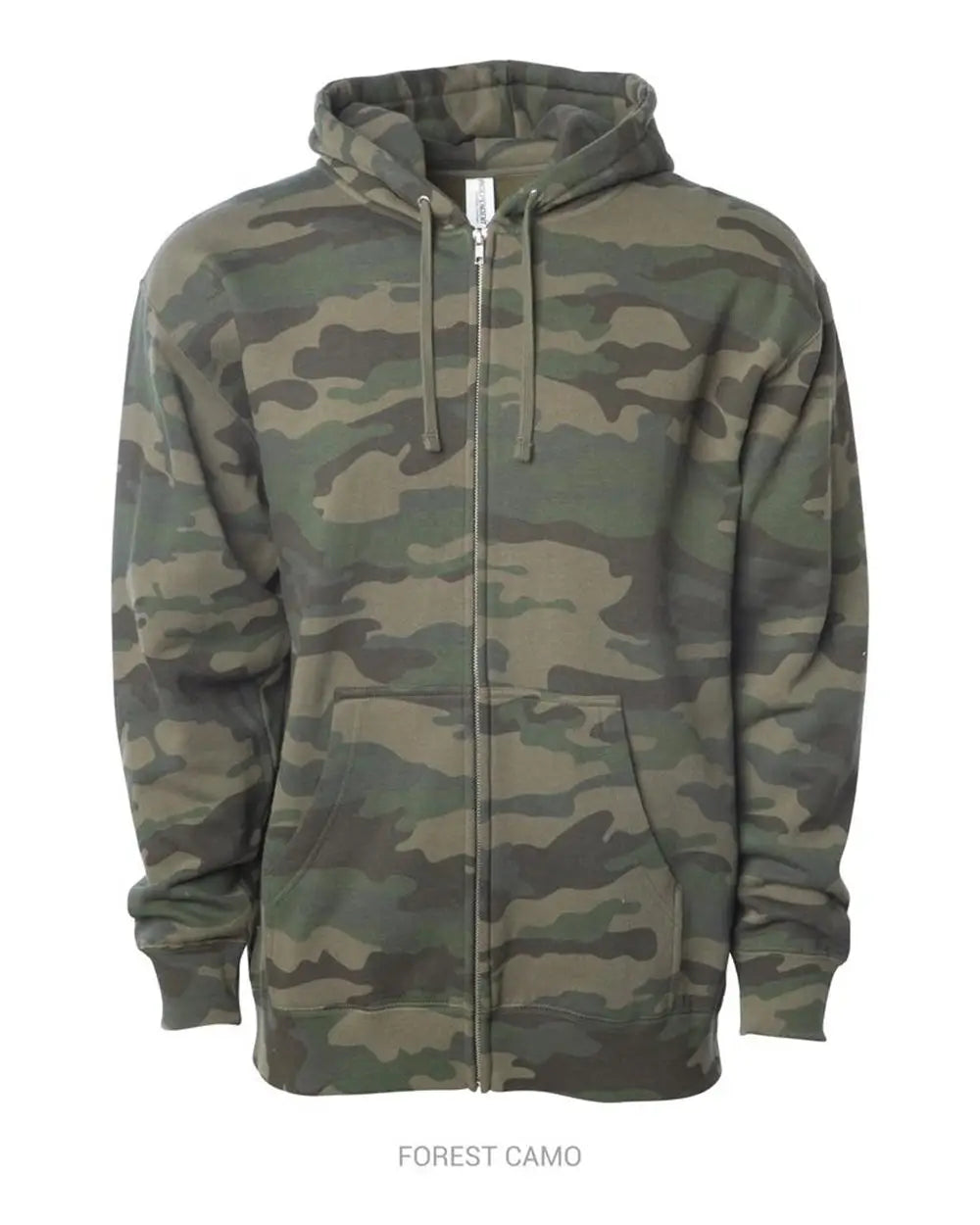 Independent Trading Co. Ss4500z Midweight Full-zip Hooded Sweatshirt - Forest Camo - Xs