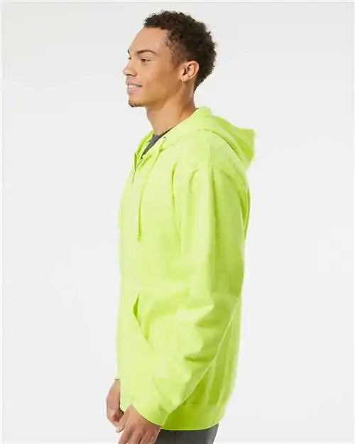 Independent Trading Co. Ss4500z Midweight Full-zip Hooded Sweatshirt - Safety Yellow