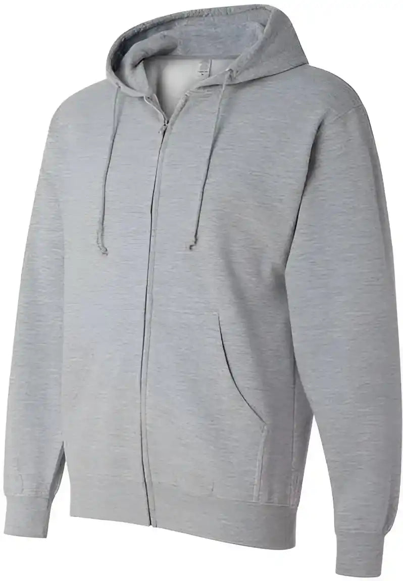 Independent Trading co Ss4500z Midweight Full-zip Hooded Sweatshirt - Grey Heather