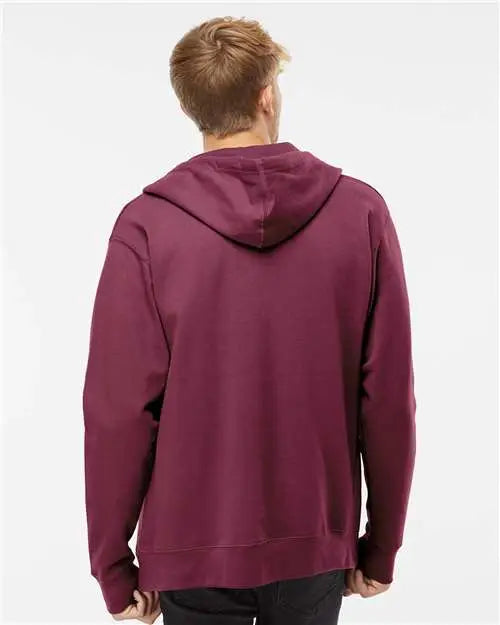 Independent Trading Co. Ss4500z Midweight Full-zip Hooded Sweatshirt - Maroon