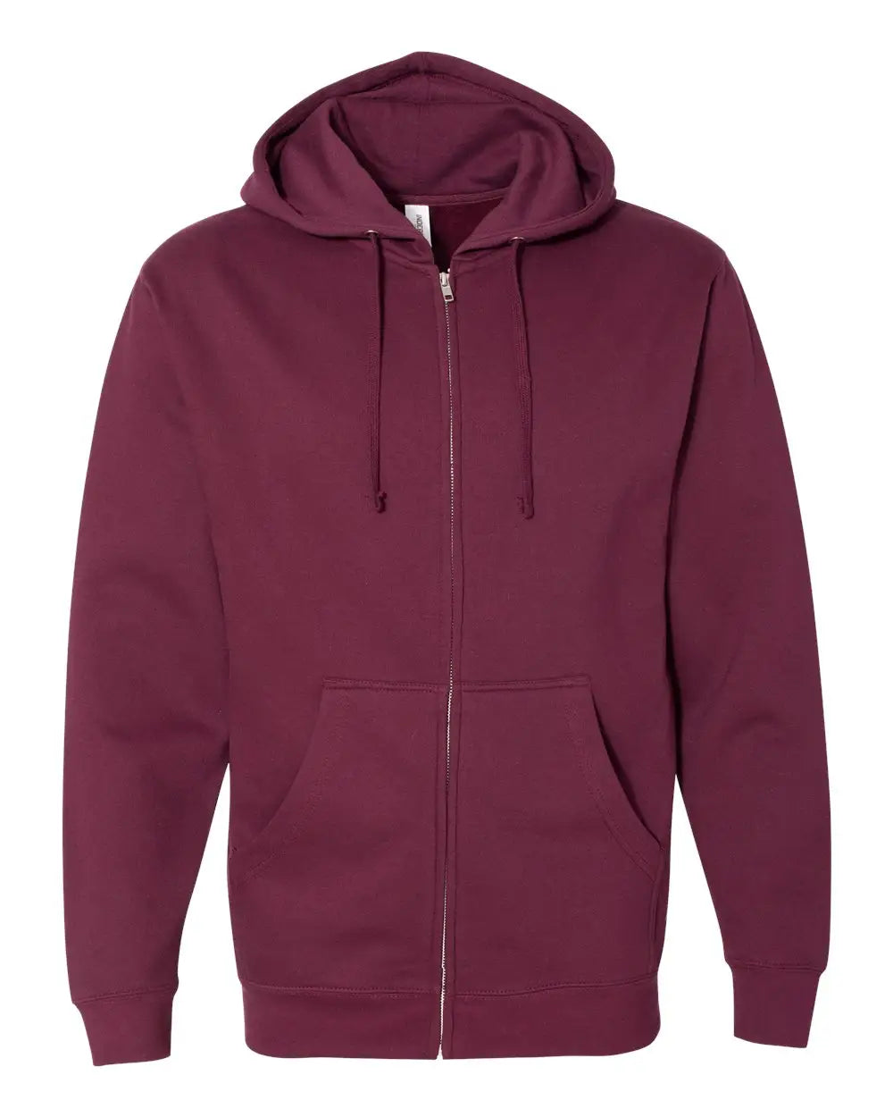 Independent Trading Co. Ss4500z Midweight Full-zip Hooded Sweatshirt - Maroon - Xs