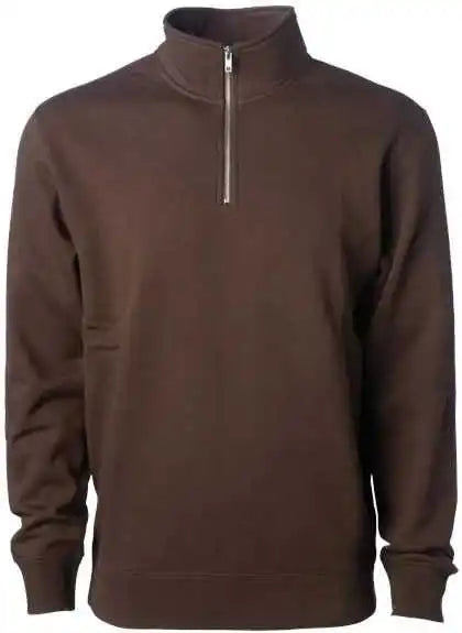 Independent Trading co Ss4600qz Midweight Quarter Zip Pullover Brown