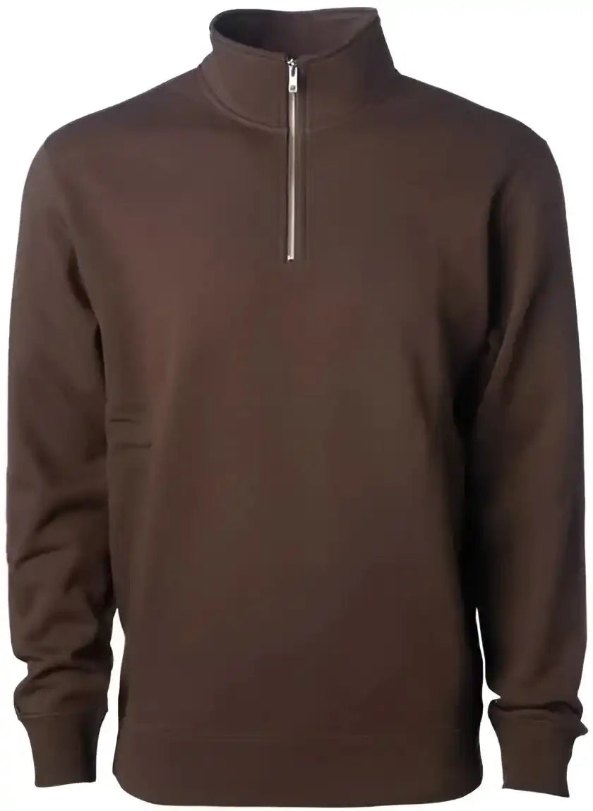 Independent Trading co Ss4600qz Midweight Quarter Zip Pullover Brown