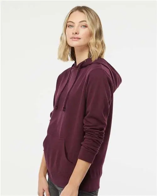 Independent Trading Co. Ss650 Juniors’ Heavenly Fleece Lightweight Hooded Sweatshirt - Light Blackberry