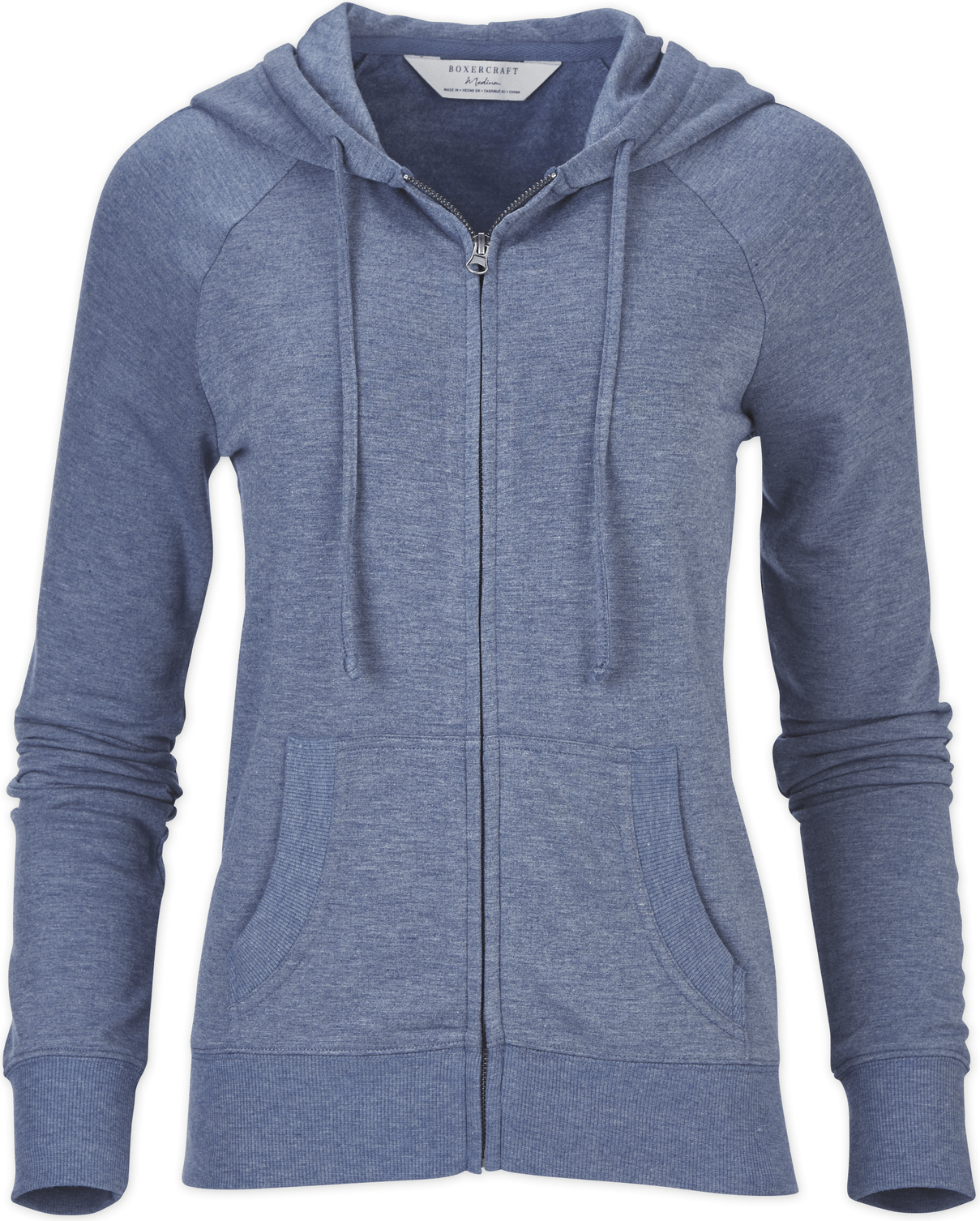INDIGO HEATHER BOXERCRAFT DREAM FLEECE FULL ZIP HOODIE  grouped