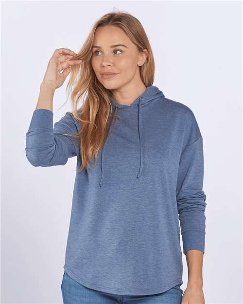 Indigo Heather Women&#39;s Dream Fleece Hooded Pullover - BW5301