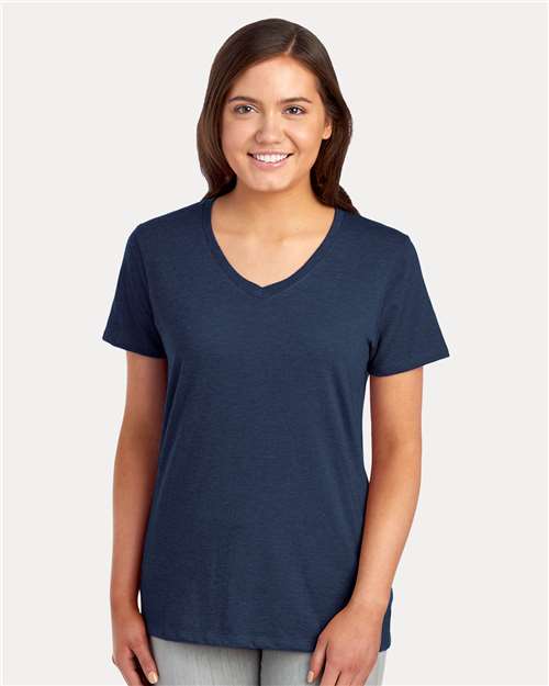 Indigo Heather Women's Premium Blend V-Neck - 560WVR