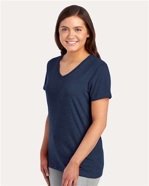 Indigo Heather Women&#39;s Premium Blend V-Neck - 560WVR