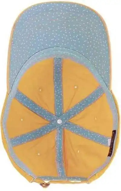 Infinity Her Cassie Women’s Pigment-dyed Fashion Undervisor Cap - Sunset Yellow Polka Dots - Multi-colored / one Size