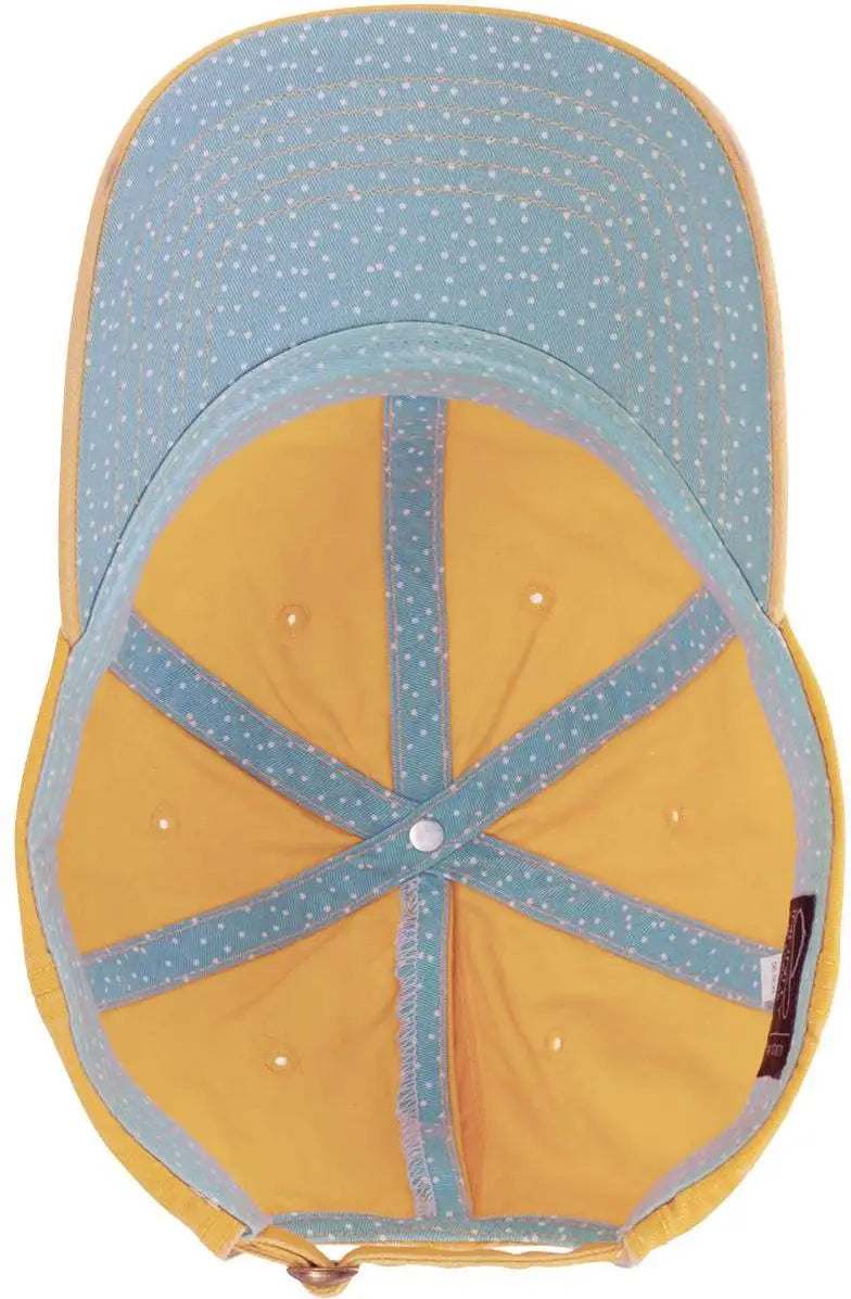 Infinity Her Cassie Women’s Pigment-dyed with Fashion Undervisor Cap - Sunset Yellow Polka Dots - Multi-colored