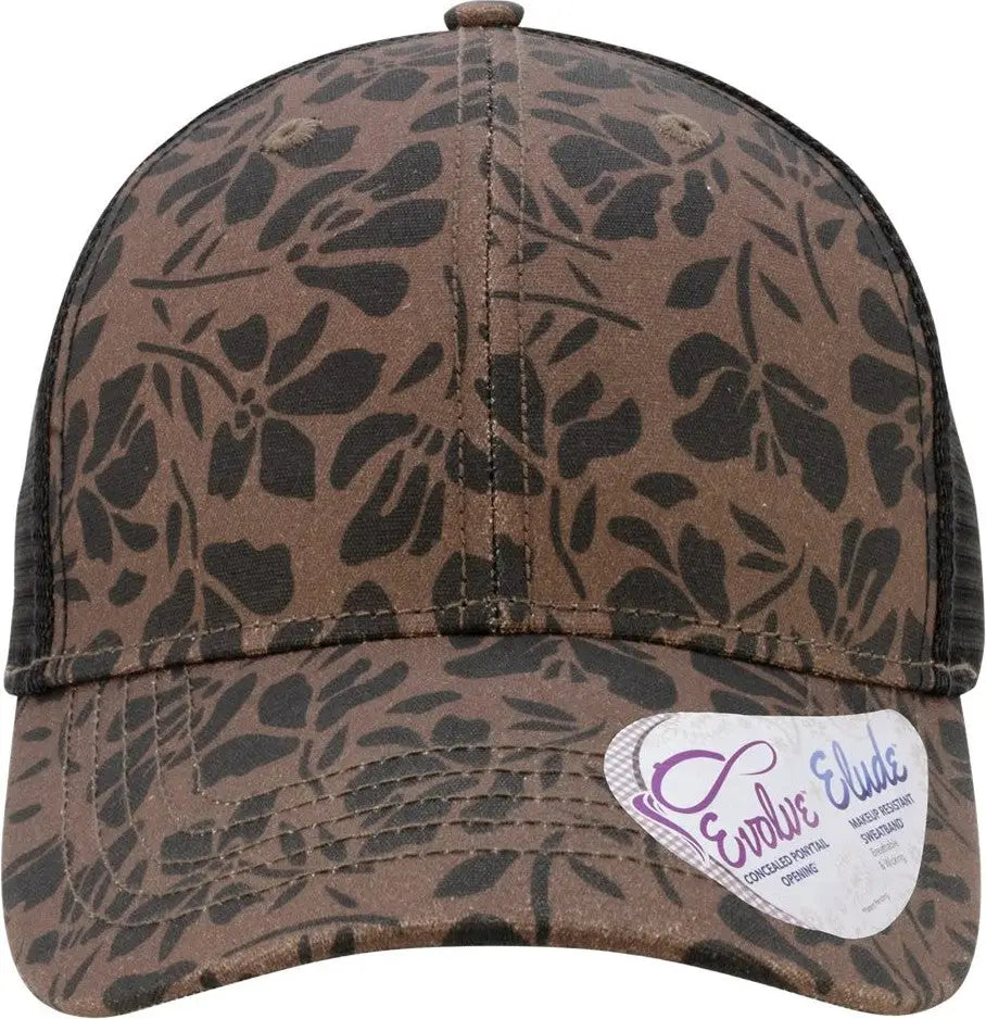Infinity Her Charlie Women’s Modern Trucker Cap - Chocolate Floral Black - Floral/ / one Size Fits Most