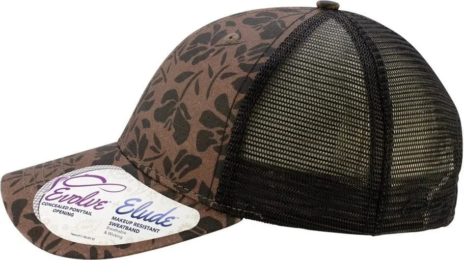 Infinity Her Charlie Women’s Modern Trucker Cap - Chocolate Floral Black - Floral/ / one Size Fits Most
