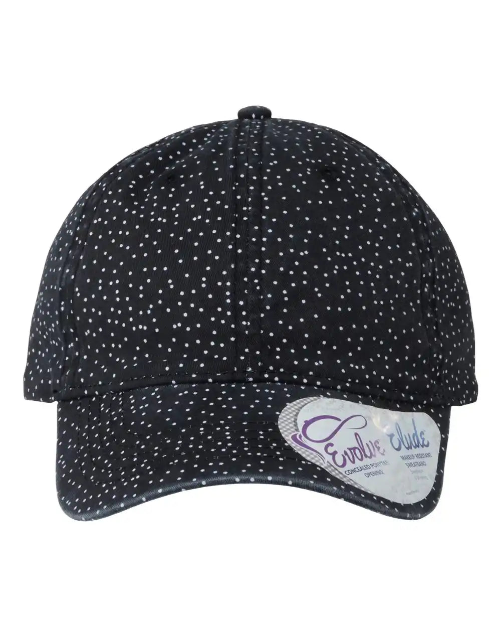 Infinity Her Hattie Women’s Garment-washed Fashion Print Cap - Black White Polka Dots - Black/ / Adjustable