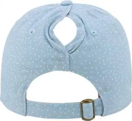 Infinity Her Hattie Women’s Garment-washed Fashion Print Cap - Light Blue White Polka Dots - Multi-colored / one Size