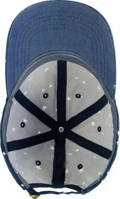 Infinity Her Hattie Women’s Garment Washed Fashion Print Cap Navy White Stars / one Size Fits Most