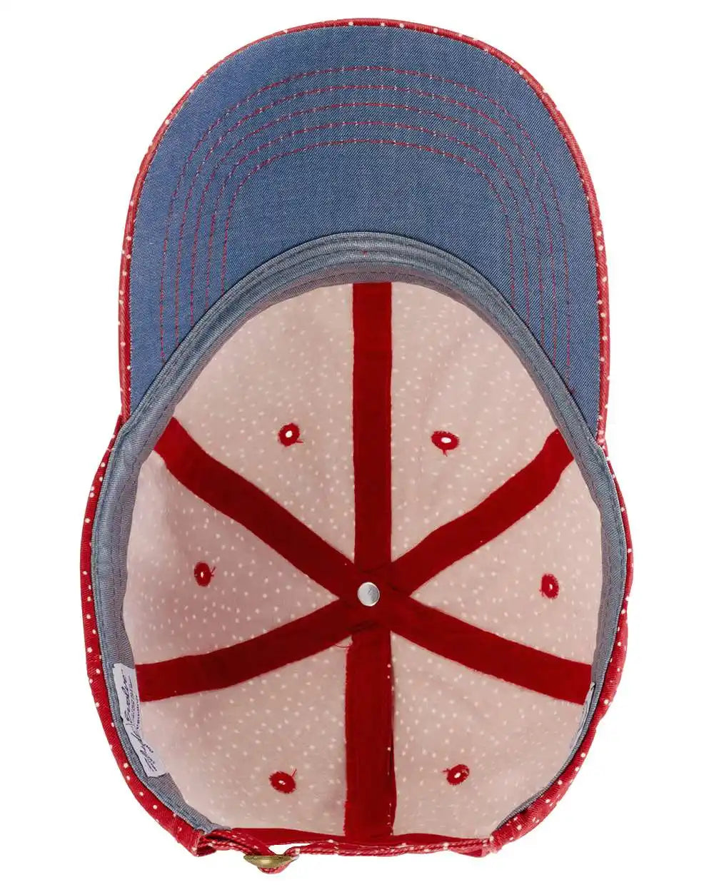 Infinity Her Hattie Women’s Garment-washed Fashion Print Cap - Red White Polka Dots - Red/ / Adjustable