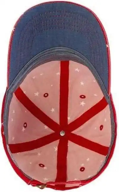 Infinity Her Hattie Women’s Garment-washed Fashion Print Cap - Red White Stars - one Size Fits Most