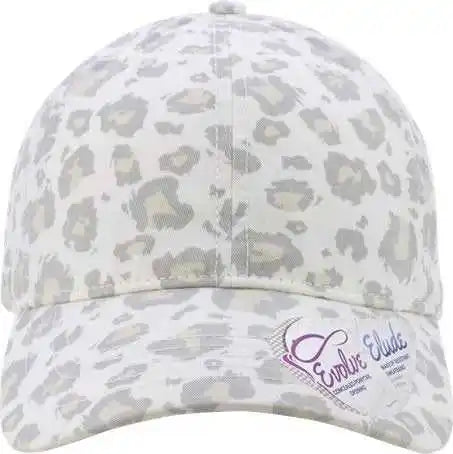 Infinity Her Hattie Women’s Garment-washed Fashion Print Cap - Snow Leopard - Light Gray / one Size Fits Most