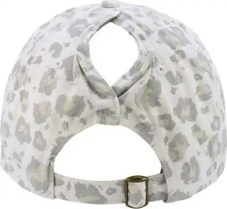 Infinity Her Hattie Women’s Garment-washed Fashion Print Cap - Snow Leopard - Light Gray / one Size Fits Most