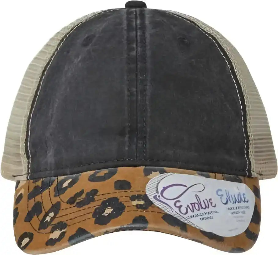 Infinity Her Janet Women’s Animal Print Mesh Back Cap Black Leopard Khaki Multi Colored / one Size Fits Most