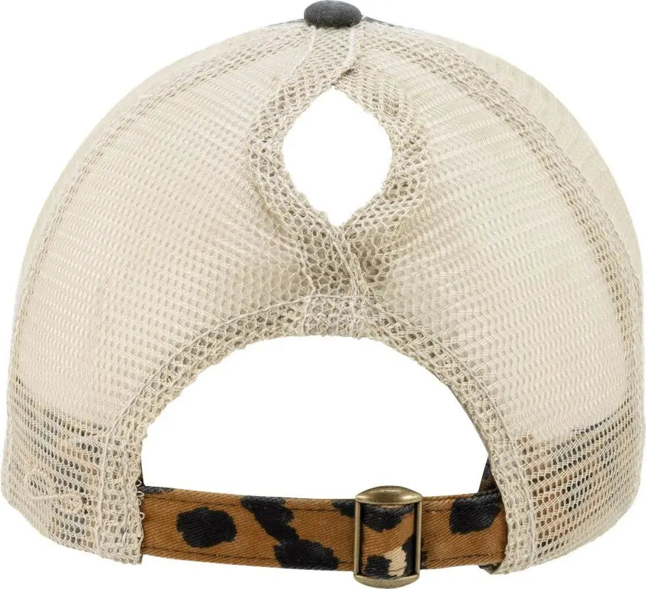 Infinity Her Janet Women’s Printed Bill with Mesh Back Cap - Black Leopard Khaki - Multi-colored / one Size Fits Most